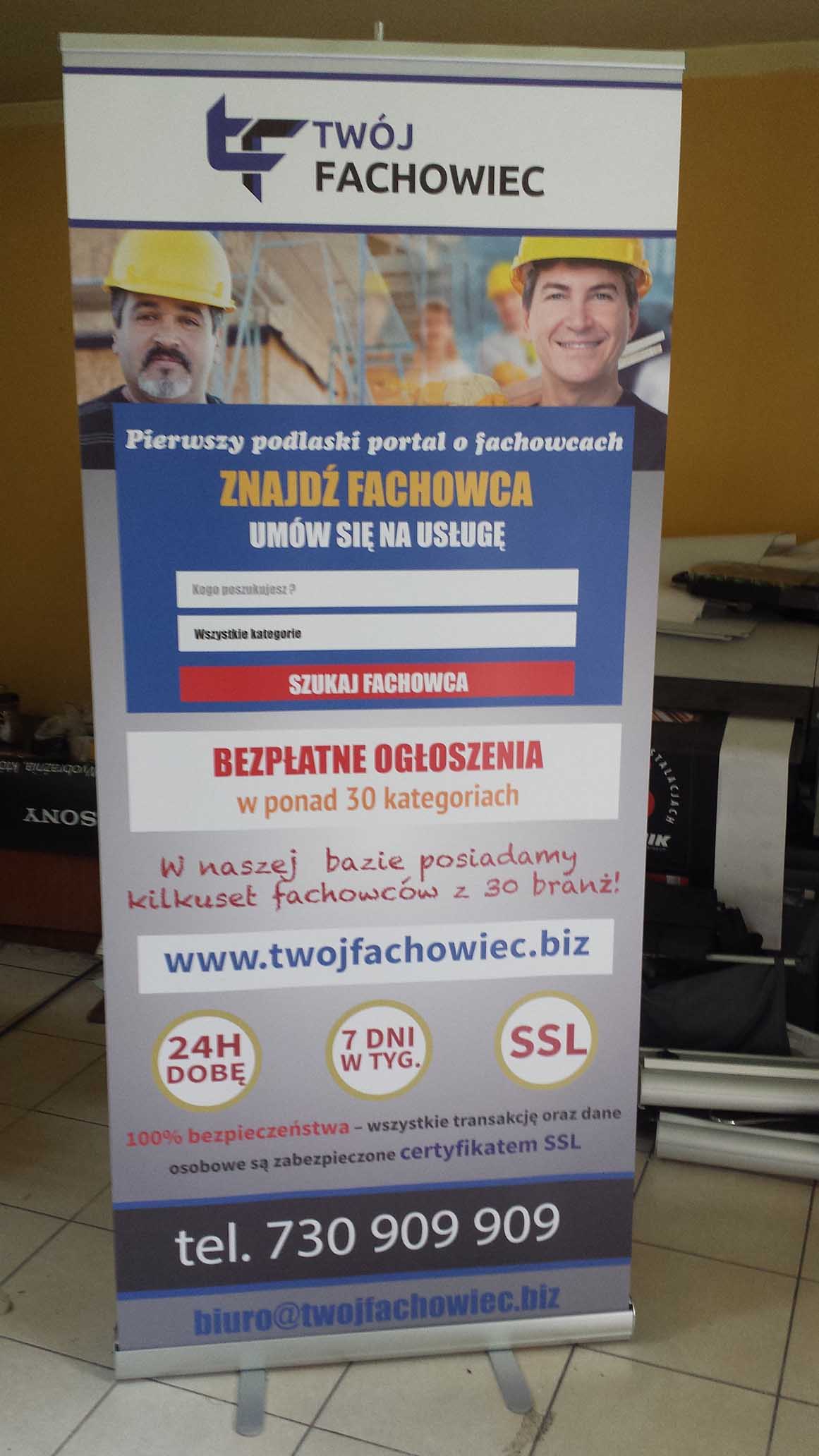 scianka reklamowa Kraków | Roll upy 85 x 200 z wydrukiem