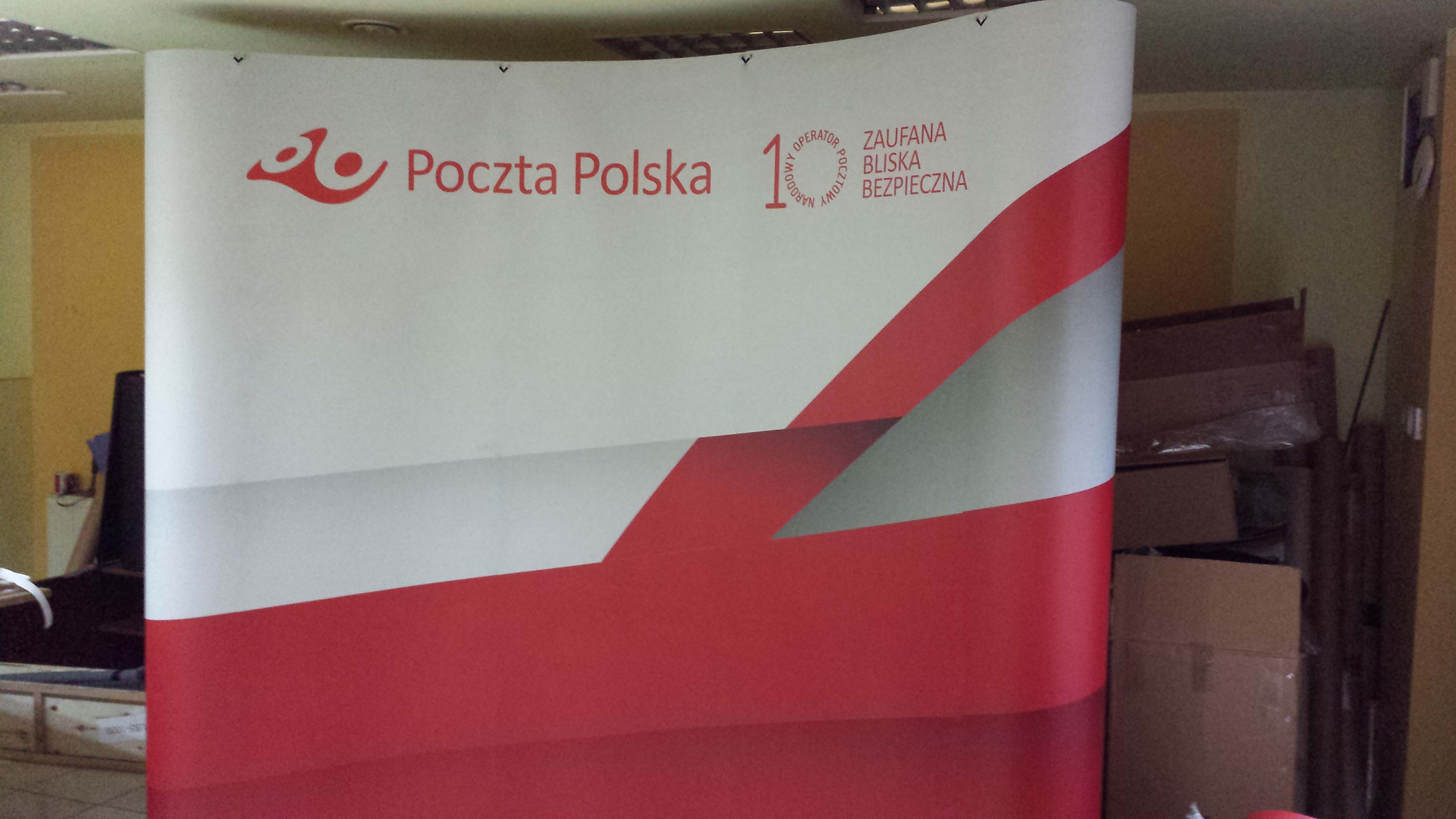 Realizacja ścianki reklamowej dla Poczty Polskiej